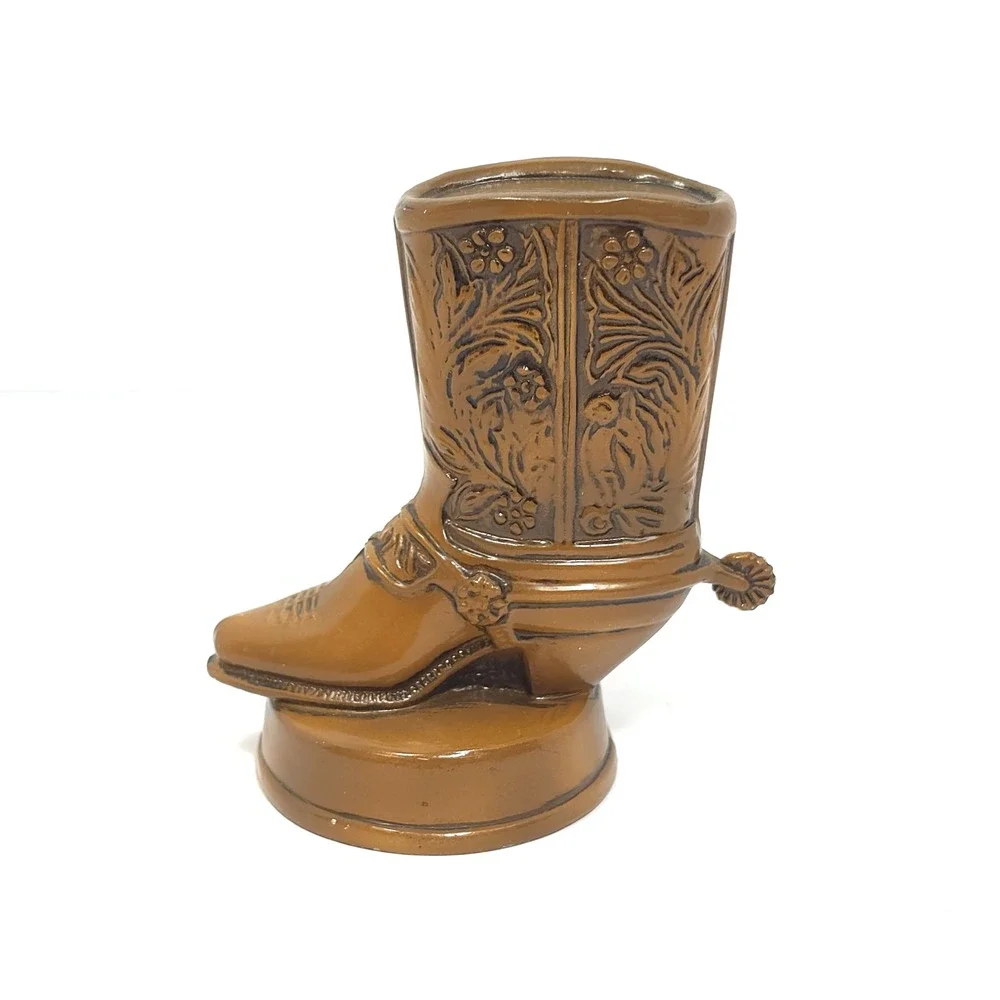 Vintage Scott Products Cowboy Boot Bottle Opener Brown Die Cast Metal Newark NJ